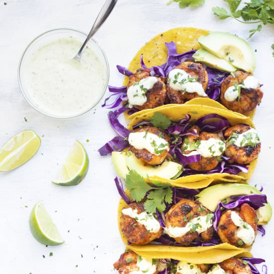 Easy Blackened Shrimp Tacos
