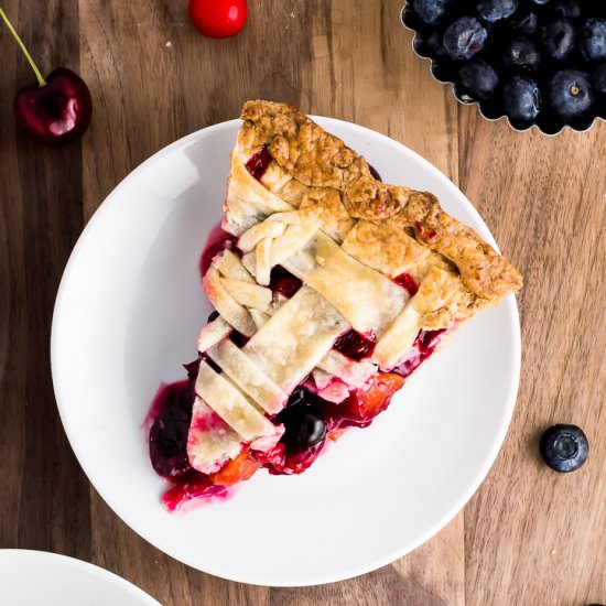 Cherry Berry Peach Pie