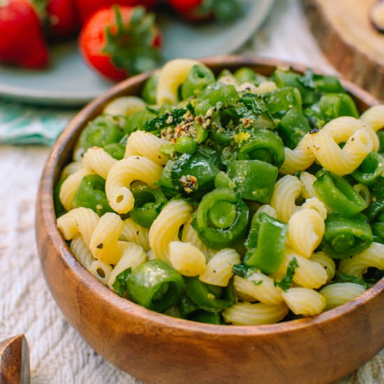 mint sugar snap pea pasta salad