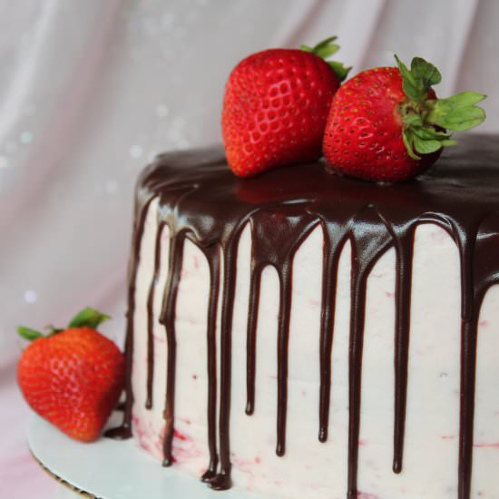 Chocolate covered strawberry cake