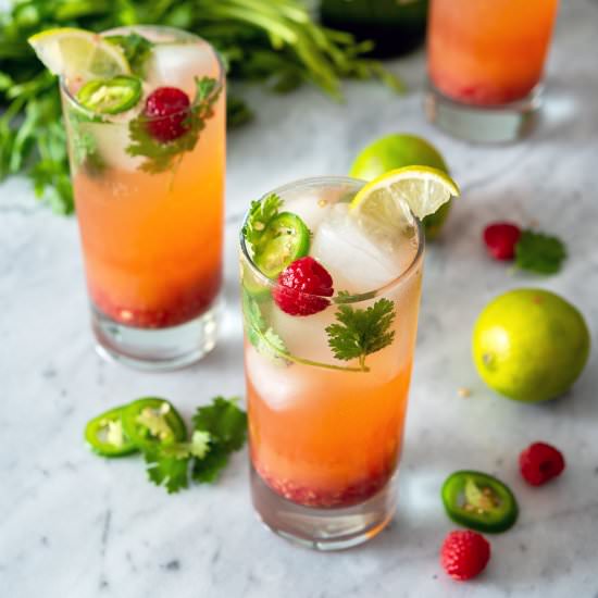 Pineapple Raspberry Wine Spritzer