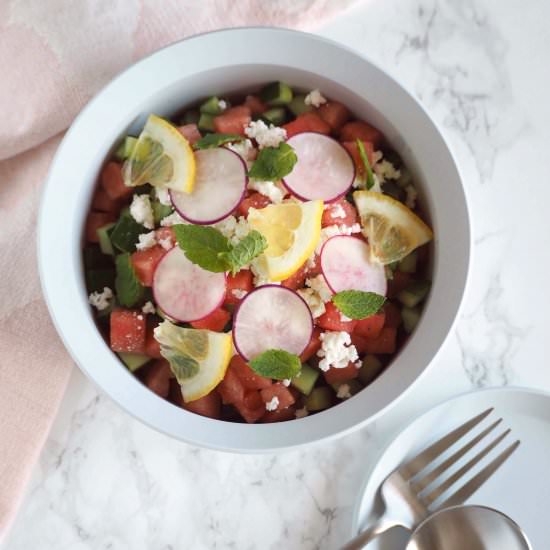 Watermelon & Cucumber Salad