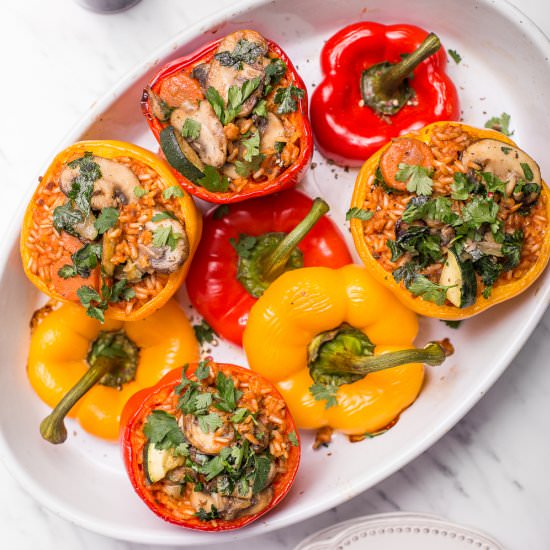Easy Vegan Stuffed Bell Peppers