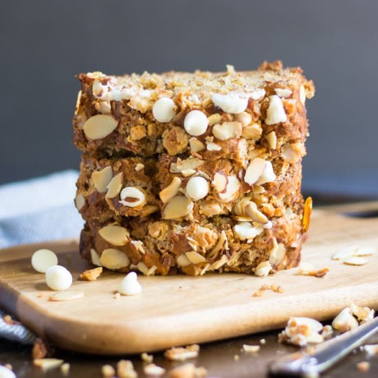 White Chocolate Almond Banana Bread