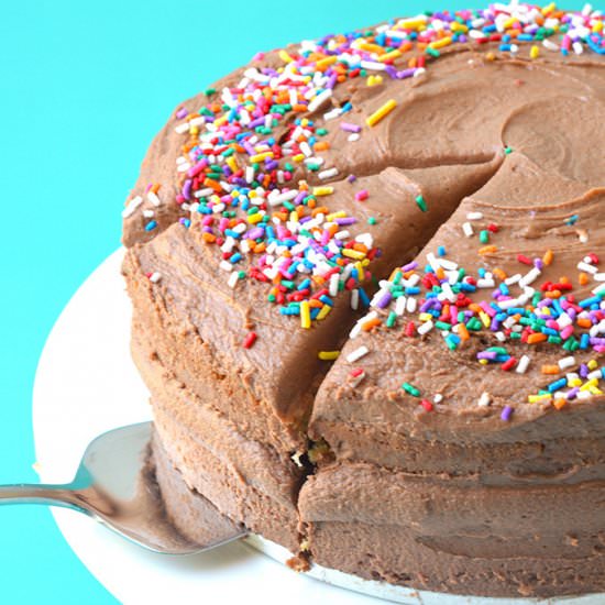Yellow Cake with Nutella Frosting