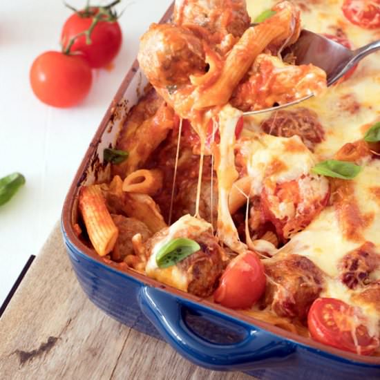 Meatball Pasta Bake