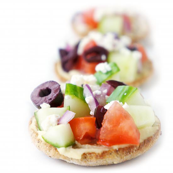 MINI GREEK PITA PIZZAS