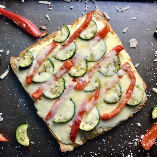 Zucchini Quinoa Crust Pizza