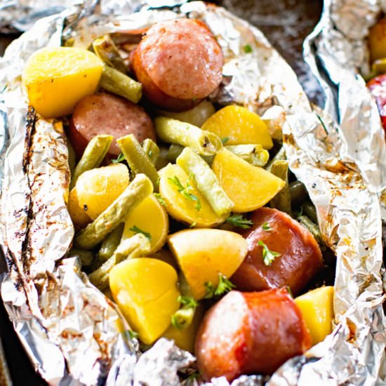 Vegetable & Sausage Foil Pakcet