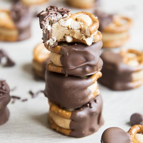 Peanut Butter Buckeye Pretzel Bites