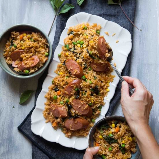 Thai Red Curry Sausage Fried Rice