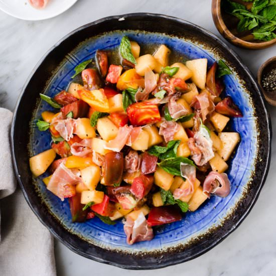 Melon, Tomato, & Prosciutto Salad