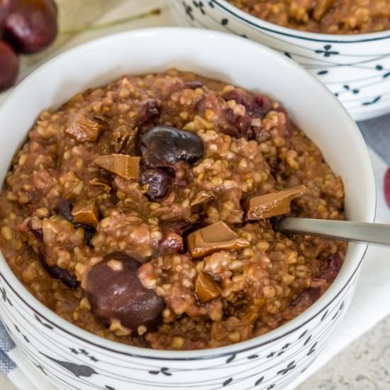 Instant Pot Chocolate Cherry Oats