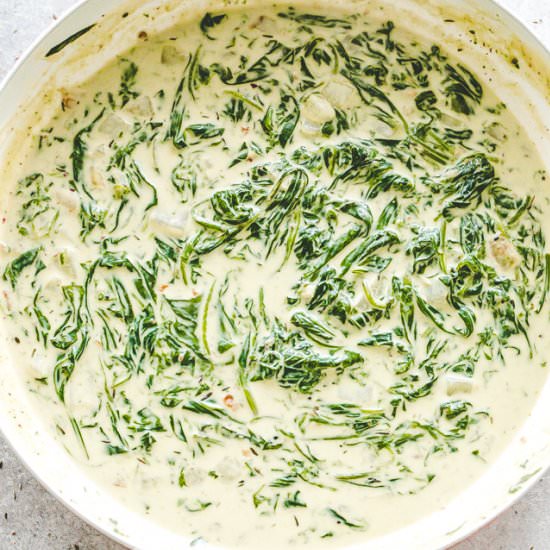 Easy and Quick Creamed Spinach