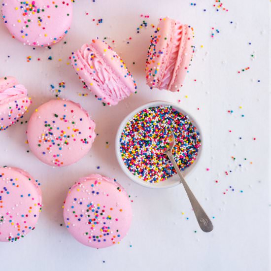 Hundreds and thousands macarons