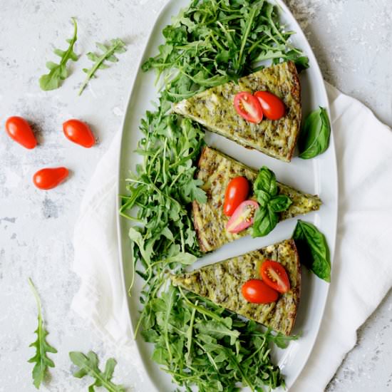Hash Brown Frittata w/ Pesto