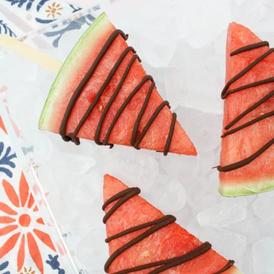 Chocolate Rosé Watermelon Pops