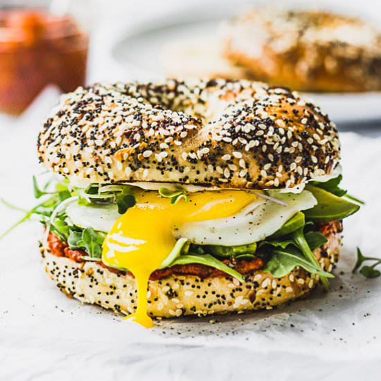 Romesco Breakfast Bagel Sandwich