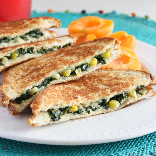 Spinach and Corn Sandwich