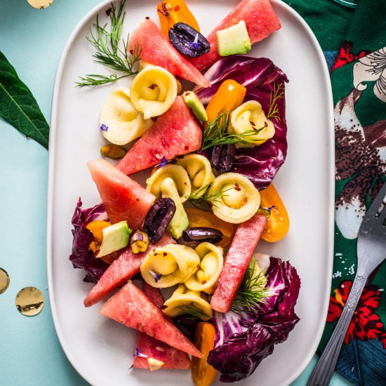 Labneh Tortellini Watermelon Salad