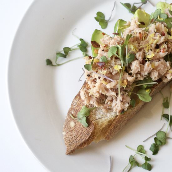Lemon Pepper Tuna Avocado Toast