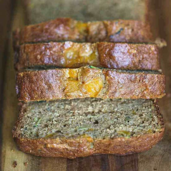 Healthy Peach Zucchini Bread