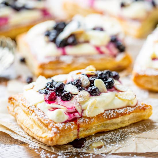 Blueberry Puff Pastry Tarts