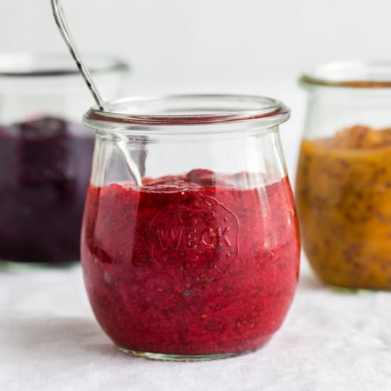 Chia seed jam 3 ways