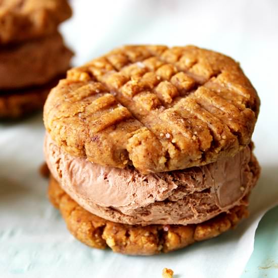 Keto Pb Cookie Ice Cream Sandwiches