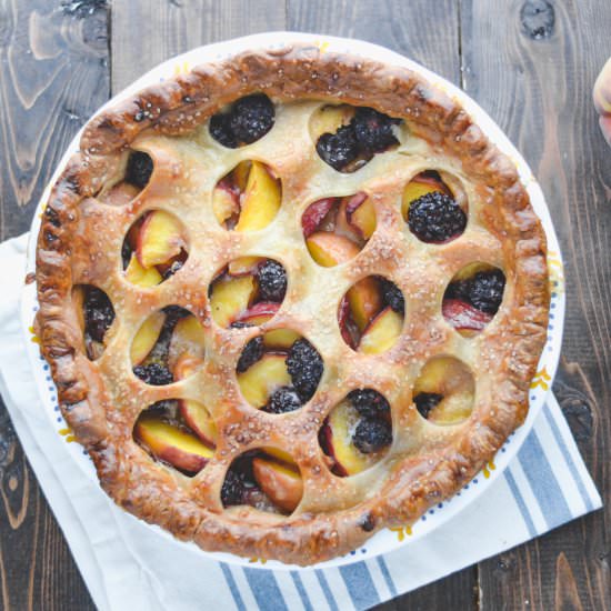 Boozy Peach-Blackberry Pie