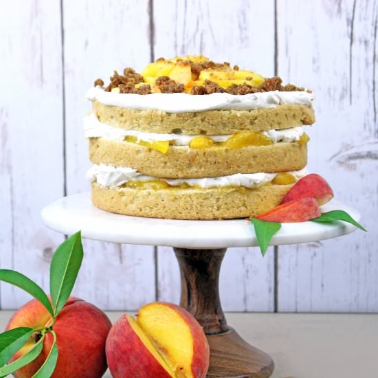Vegan Peaches and Cream Cake