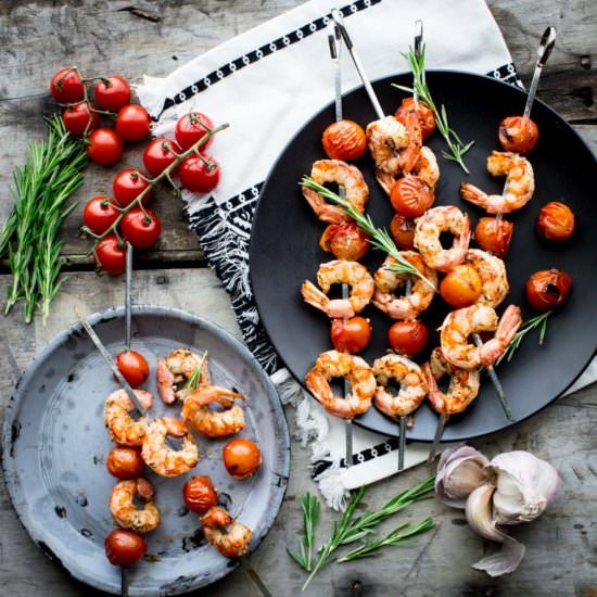 shrimp and tomato kabobs