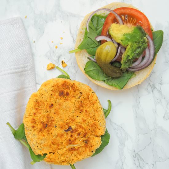 Vegan burgers with avocado