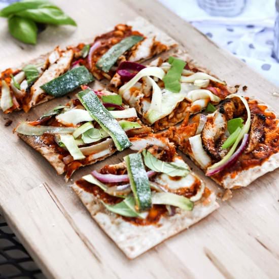 Grilled BBQ Chicken Flatbread