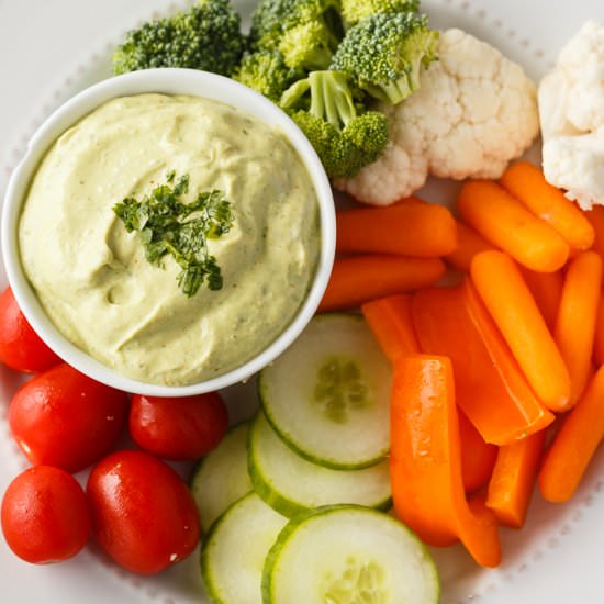Cilantro Lime Avocado Yogurt Dip