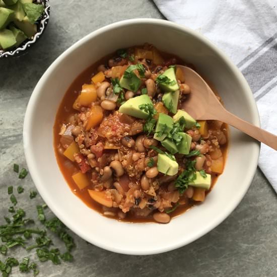 Spiced Quinoa and Black Eyed Beans