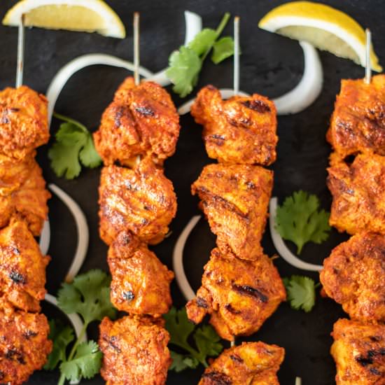 Grilled Tandoori Chicken Kebabs