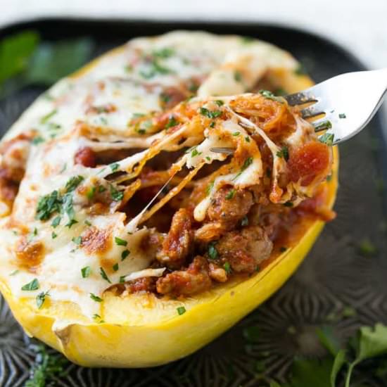 Italian Spaghetti Squash Boats