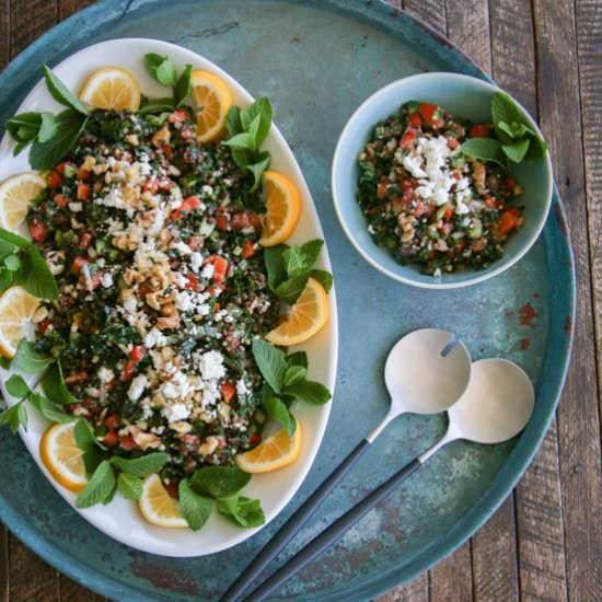 Kale and Lentil Chopped Greek Salad
