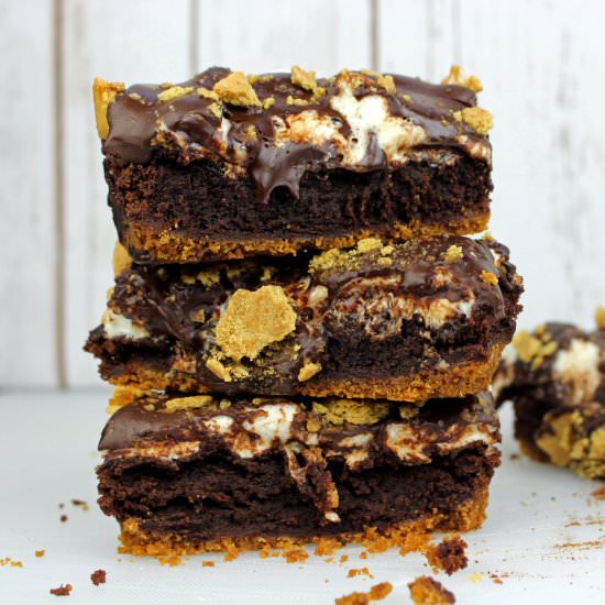 S’mores Fudge Brownie Bars