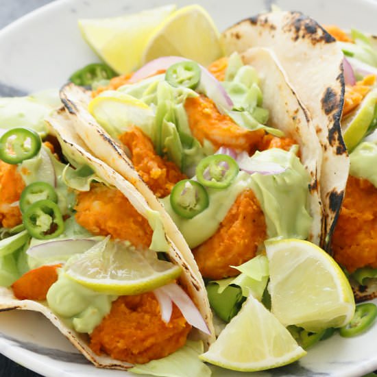 Buffalo Shrimp Tacos