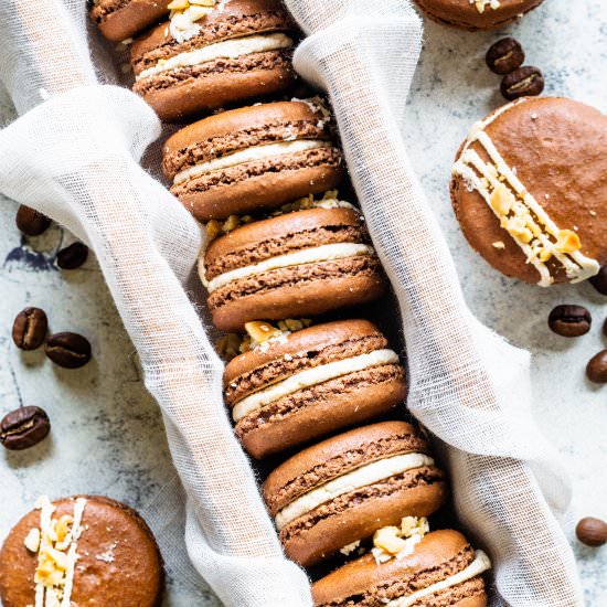 Espresso Peanut Butter Macarons