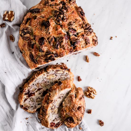 No-Knead Cranberry Nut Bread