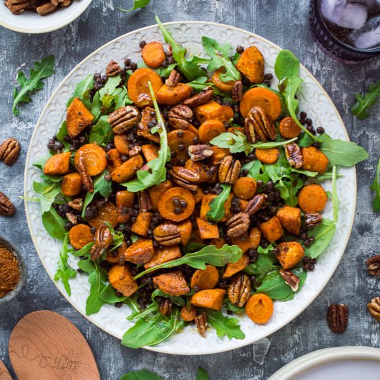 Sweet Potato, Lentil, Arugula Salad