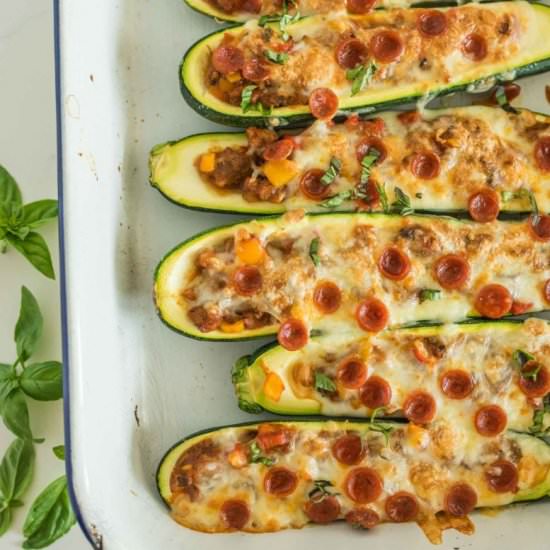 Supreme Pizza Stuffed Zucchini