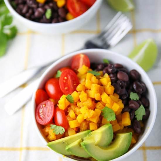 Butternut Squash Burrito Bowls
