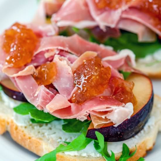 Prosciutto and Plum Sandwiches