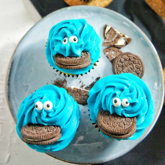 Cookie Monster Cupcakes