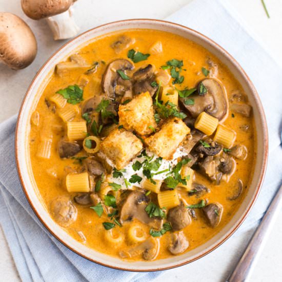 Mushroom stroganoff soup