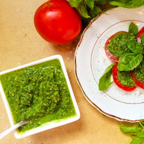 Easy Vegan Basil Pesto